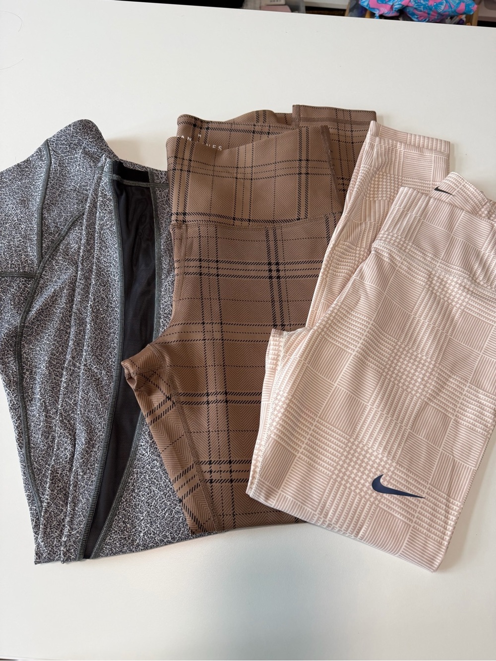 Nike, Tan Lines & Lululemon Women's Plaid Leggings Trio